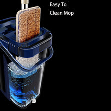 Hands-free scratch cleaning mop with self-cleaning function.