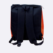 Detailed view of multicolour swimming bag with multiple compartments