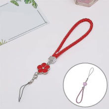 Flower Shape metal alloy pendant Nylon Braided leather hand strap lanyard phone (1 Pc / Multicolor)