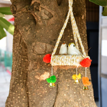 Artificial jute birds nest hanging decor with natural look