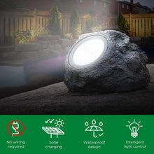 Solar Powered LED Rock Light Solar Powered LED Spotlight Faux Stone for Pathway Landscape Garden Outdoor Patio Yard (1 Pc)