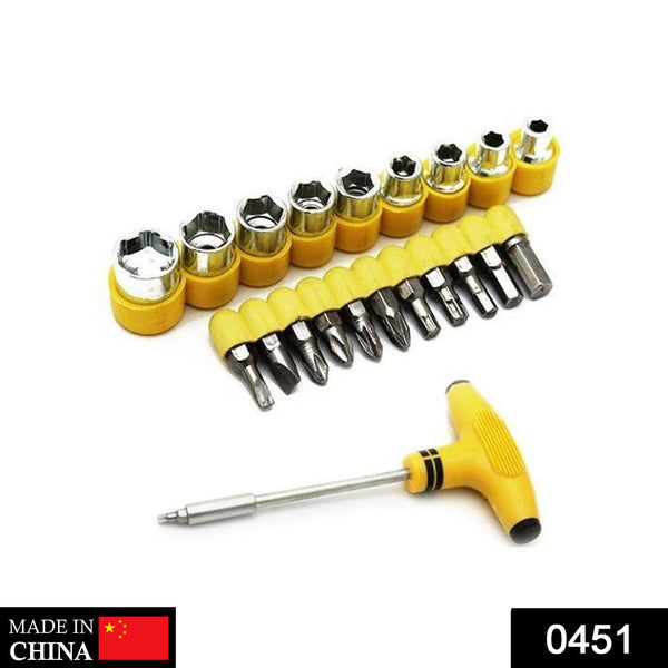 Screwdriver set with various tools and accessories.