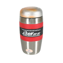 Stainless steel tumbler, 400ml, rubber grip, travel mug