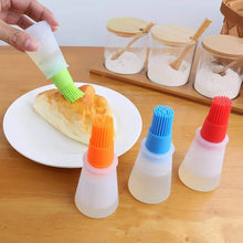 Oil bottle with silicone brush for cooking