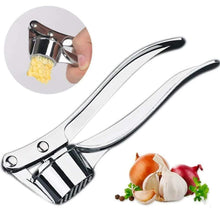 Stainless steel garlic press and lemon juicer