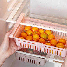 Multi-purpose fridge storage baskets for organized food.