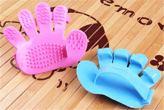 Rubber Pet Cleaning Massaging Grooming Glove Brush