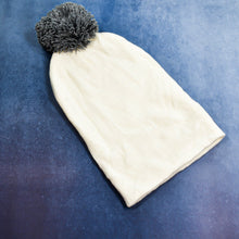 Skull slouchy winter beanie cap with black inside fur.