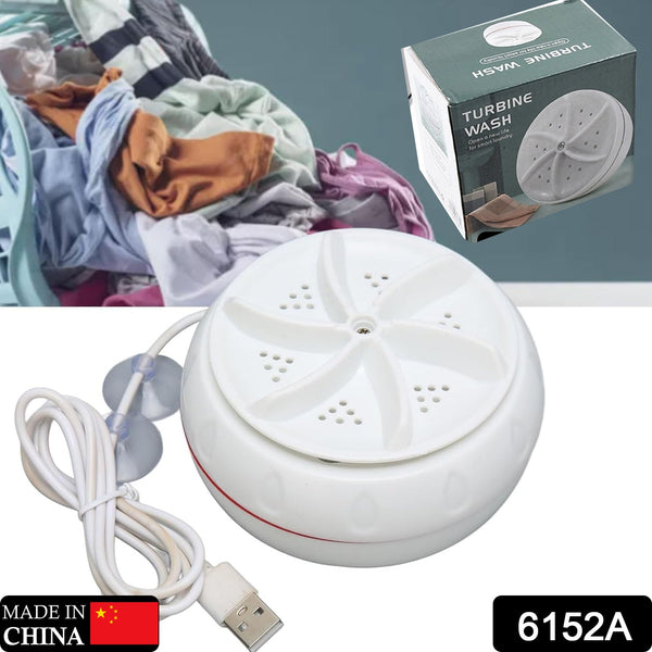 Portable turbo washer with USB cable, lightweight design for home, camping, and college use.