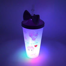 Unicorn Water Bottle with Straw & Lid for Kids (With Light)